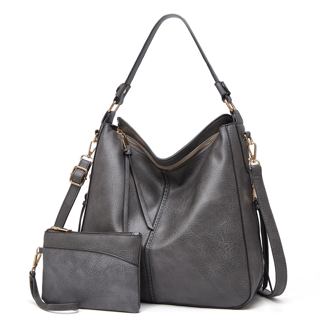 Levoire | Sac En Cuir Élégant Avec Grande Capacité Et Poches Latérales Ensemble gris