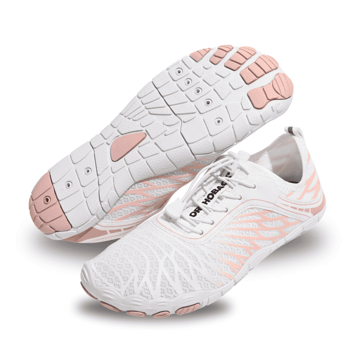 Levoire | Chaussure Barefoot Pour Le Confort Naturel Blanc-rose