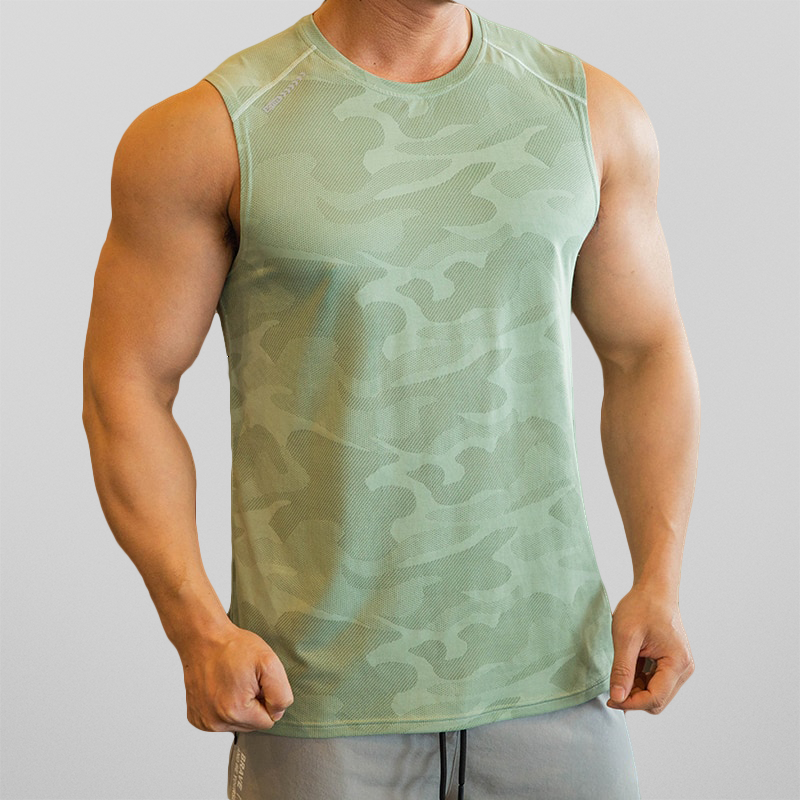 Levoire | T-shirt pour hommes T-shirt de sport sans manches à séchage rapide pour hommes Vert