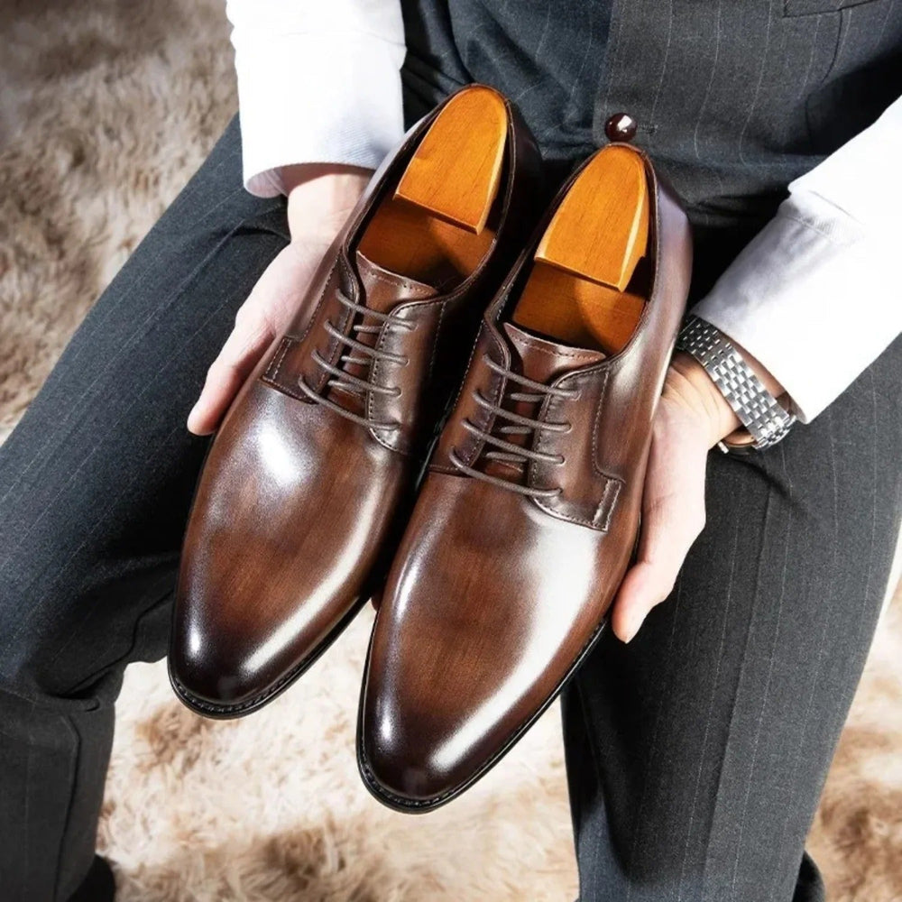 Levoire | Derby Chaussures En Cuir Pour Hommes Colt, Style Et Élégance Braun