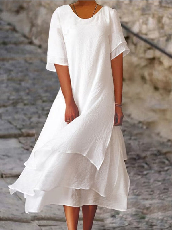 Levoire | Robe superposée élégante et chic Blanc