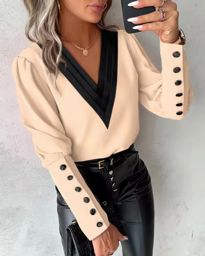 Levoire | Blouse Élégante Col En V Élégante & Confortable Chaque Saison