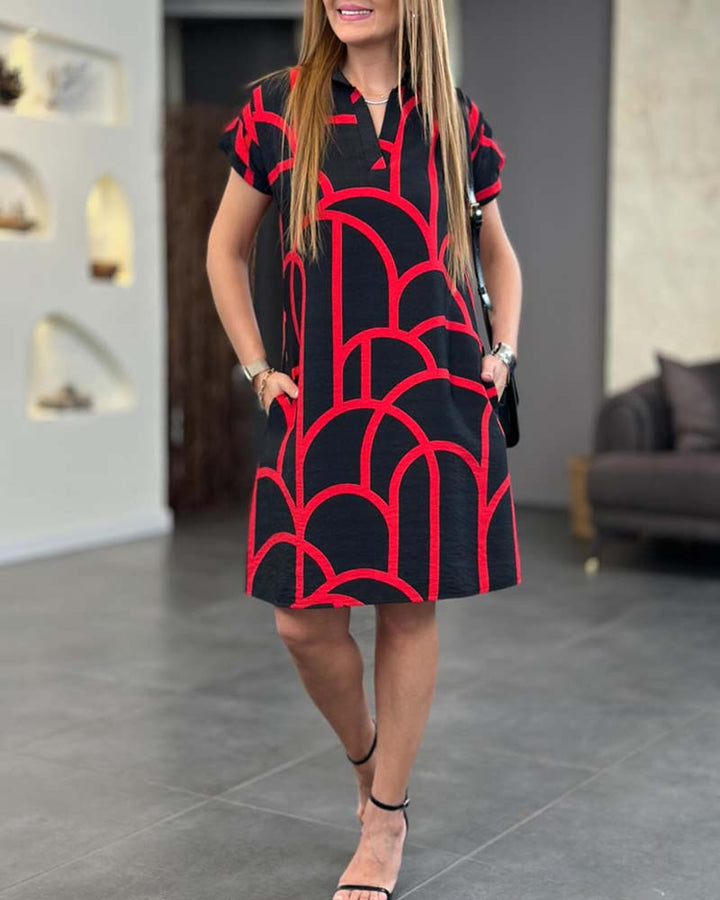 Levoire | Robe Polo À Imprimé Géométrique Chic