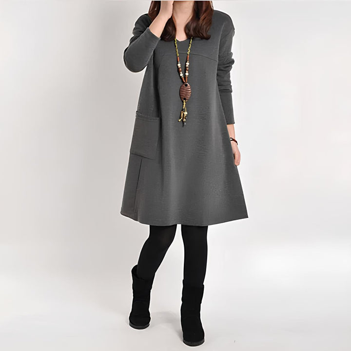 Levoire | Robe Élégante Avec Une Seule Poche Gris