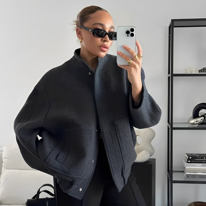 Levoire | Veste moderne pour femmes Printemps Bombardier Gris foncé