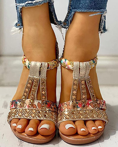 Levoire | Sandales De Plage À Talon Compensé Boho