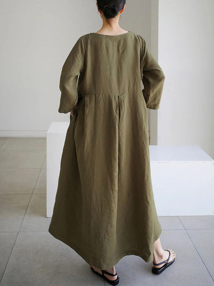 Levoire | Robe Maxi en Lin Chic pour Femmes avec Coupe Ample Élégante