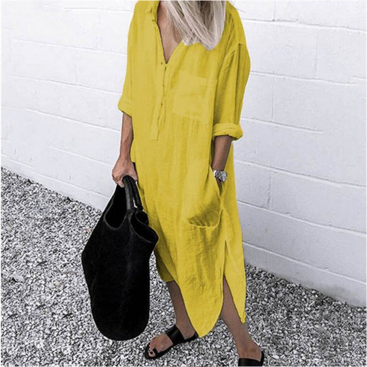 Levoire | Élégant Robe D'Été Longue jaune