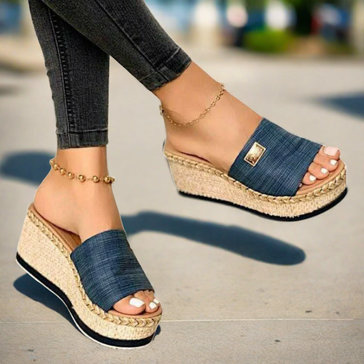 Levoire | Sandales Confortables Pour Femmes Avec Talon Bleu