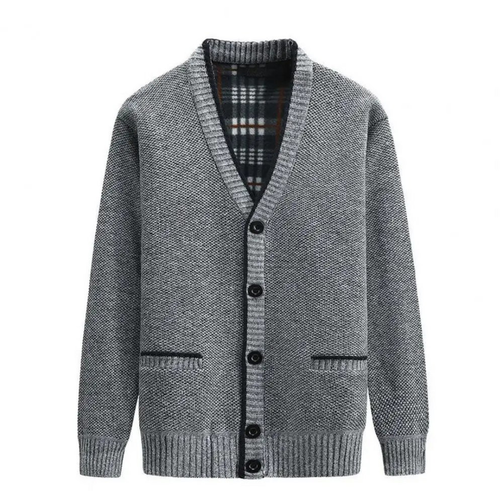 Levoire | Rento Manches Longues V Encolure En V Avec Bouton Et Poches Gris clair