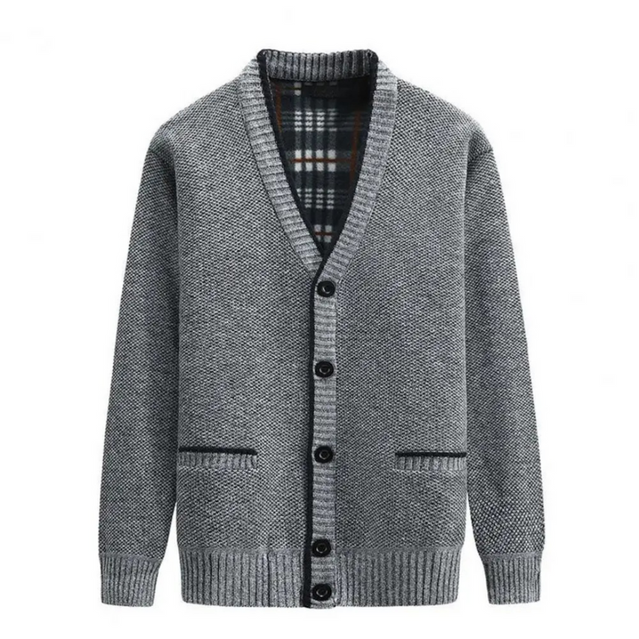Levoire | Rento Manches Longues V Encolure En V Avec Bouton Et Poches Gris clair