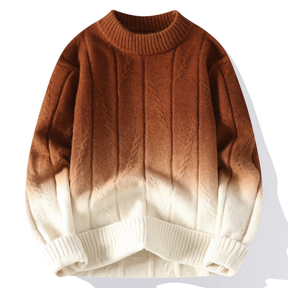 Levoire | Confortable Manches Longues Col Rond Coupe Ample Braun