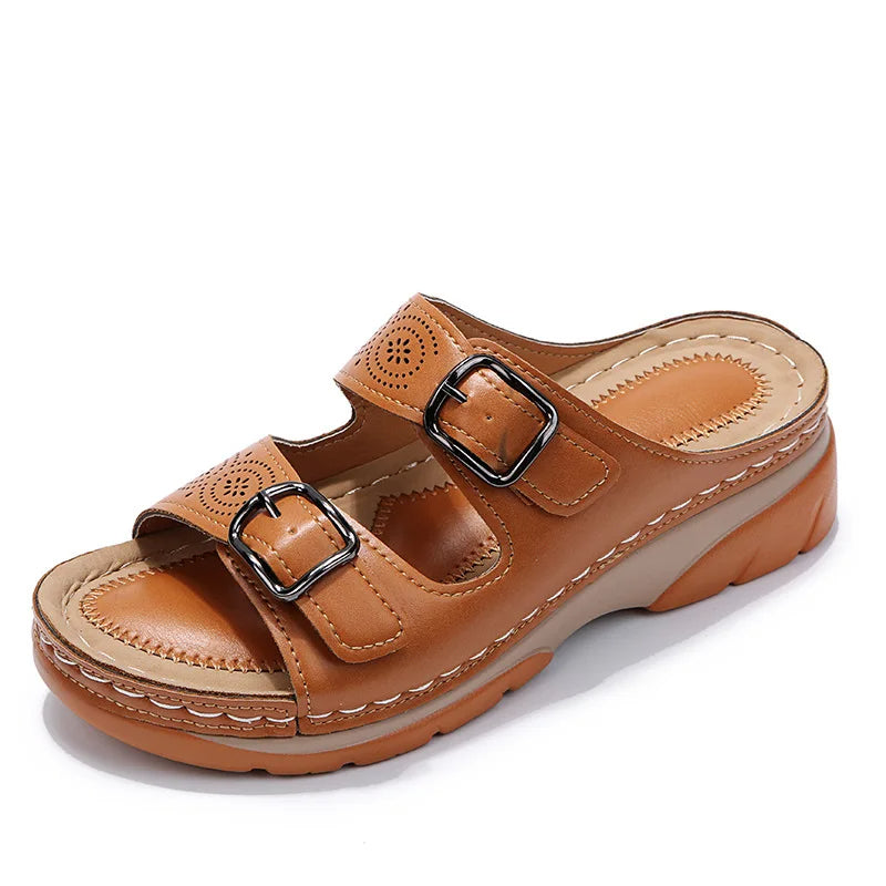 Levoire | Sandales à talon compensé avec double boucle
