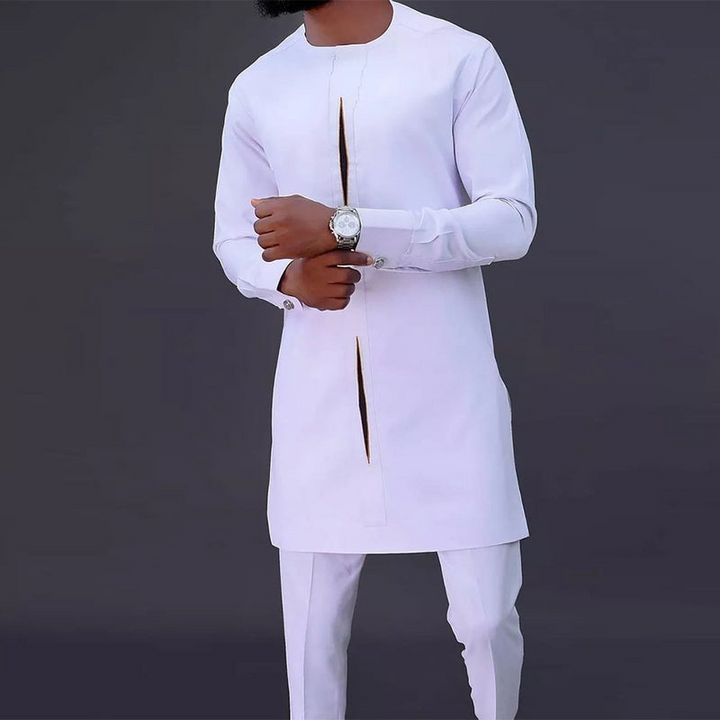 Levoire | Ensemble Dashiki traditionnel élégant pour hommes Blanc