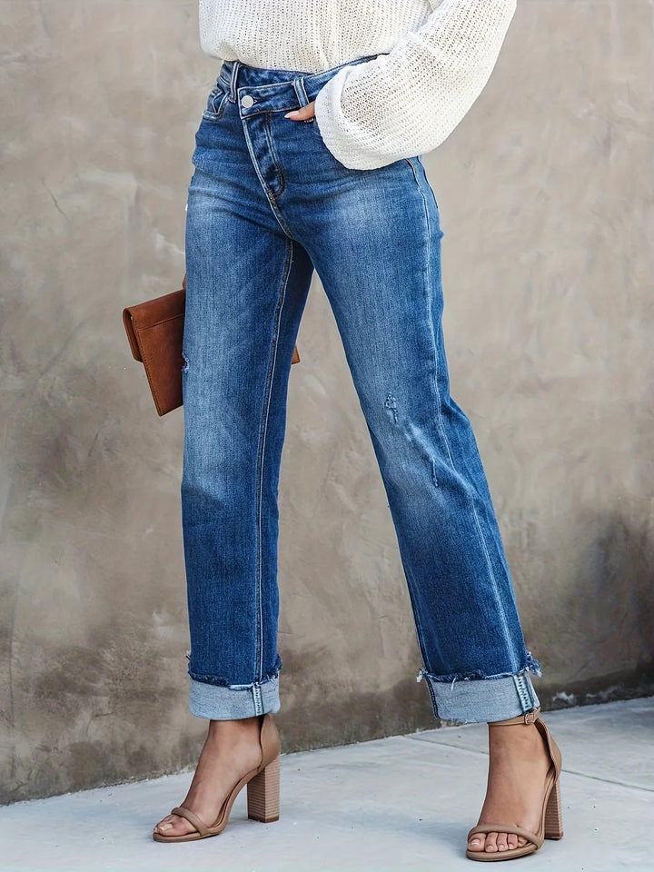 Levoire | Jean Droit Asymétrique Femme Bleu