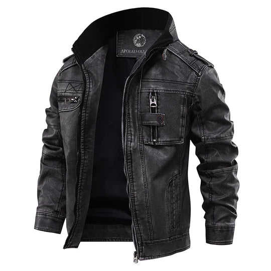 Levoire | Veste Pour Hommes Avec Col Montant Stylé Pour La Mi-Saison Noir
