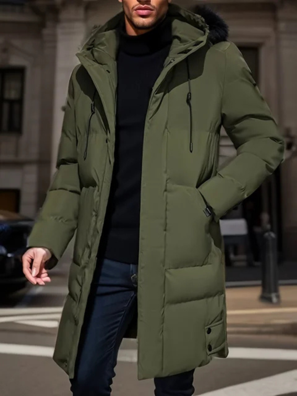 Levoire | Veste Hommes Avec Capuche Hiver Vert
