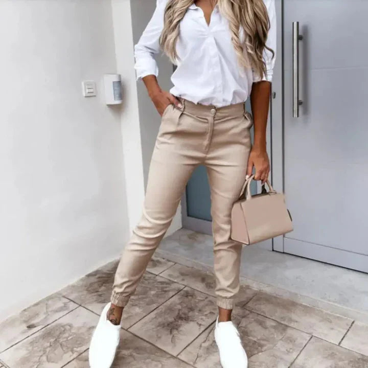 Levoire | Pantalons Stretch Décontractés Pour Femmes Khaki