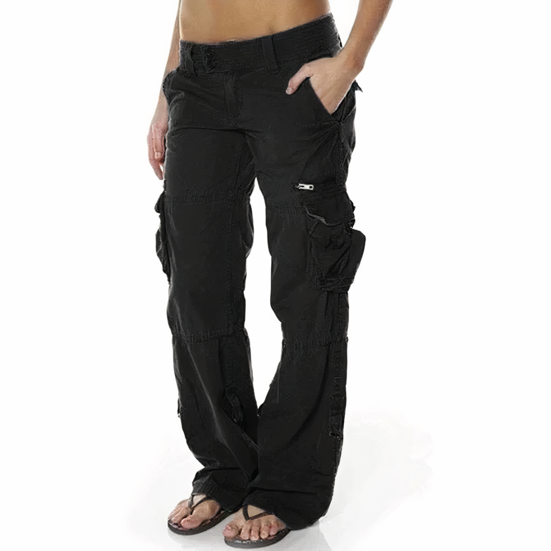 Levoire | Femmes Pantalon Cargo Long Noir