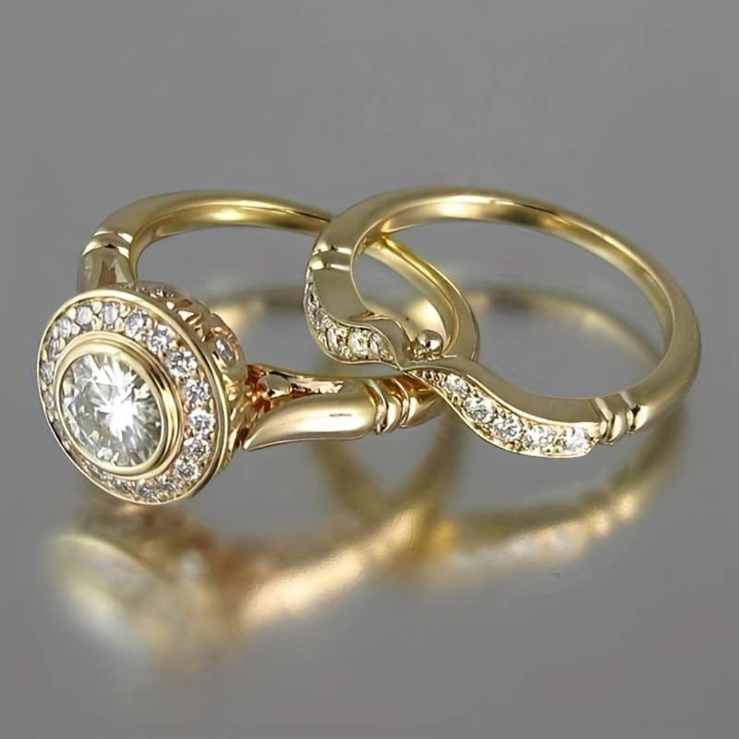 Levoire | Vintage Gold Et Zirkonia Paquet D'Anneau Or 10