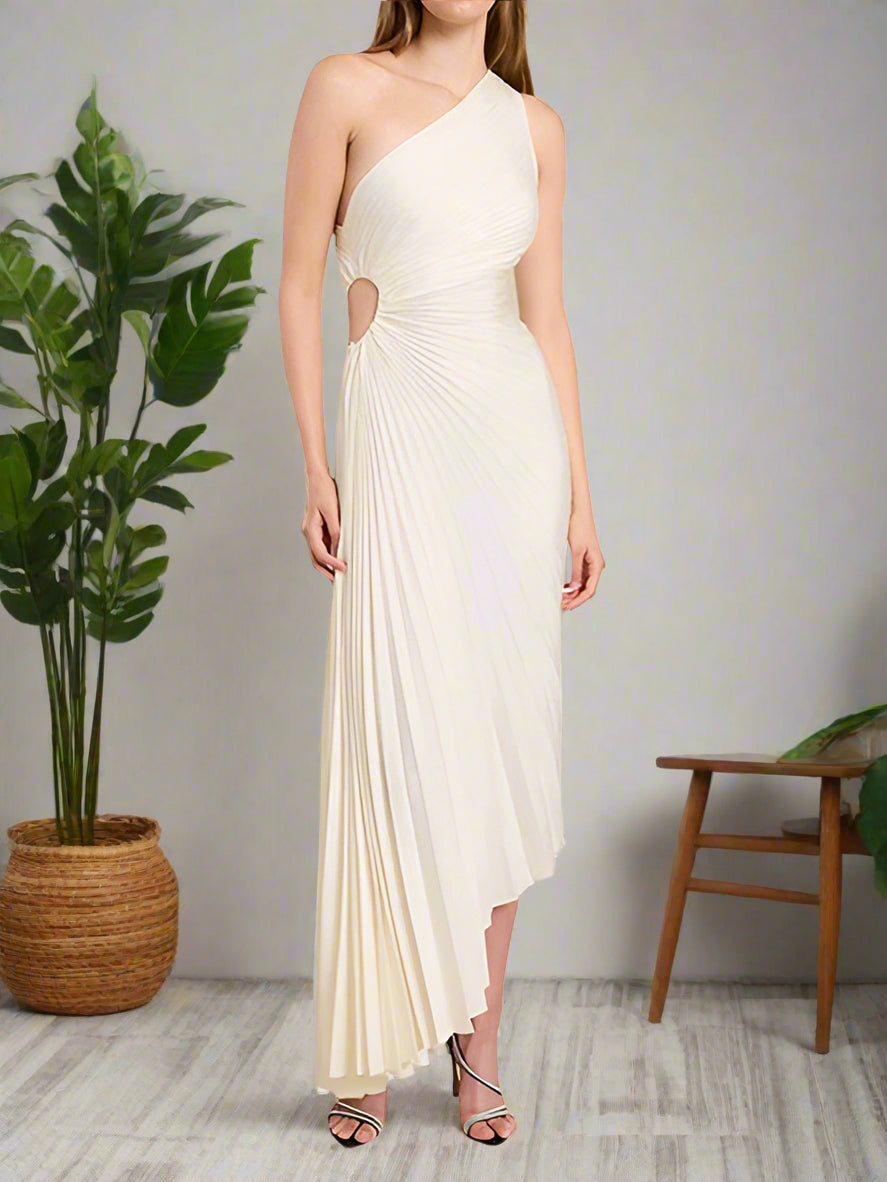 Levoire | Robe De Soirée Plissée Avec Design À Une Épaule