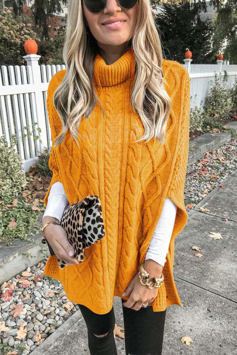 Levoire | Pull En Maille Avec Motif Torsadé Jaune