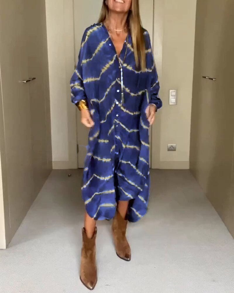 Levoire | Robe maxi à rayures douces Bleu