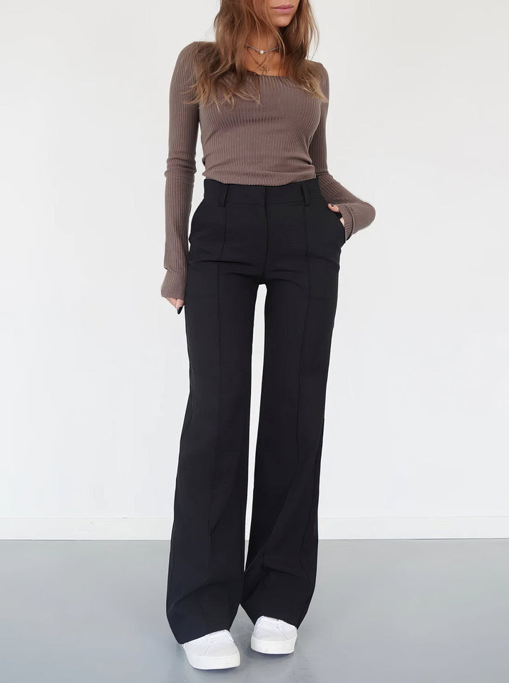 Levoire | Pantalon Élodie Élégant et Confort Luxe Noir