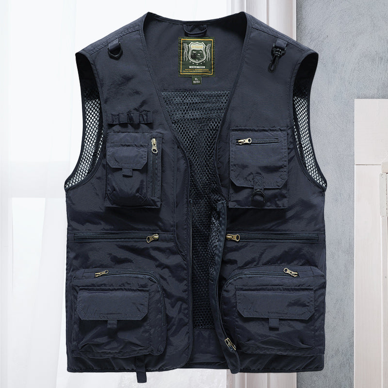 Levoire | Sac De Ceinture Mesh Poche Tactique Gilet bleu foncé
