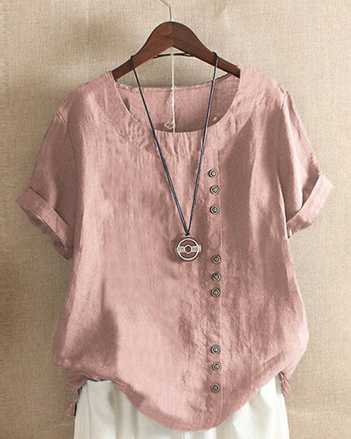 Levoire | Chemise En Lin À Manches Courtes Rosa