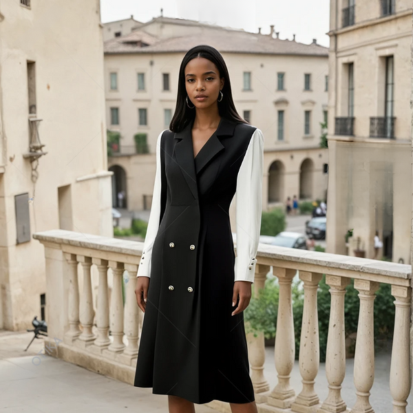 Levoire | Robe polyvalente avec un col en V moderne et une ceinture