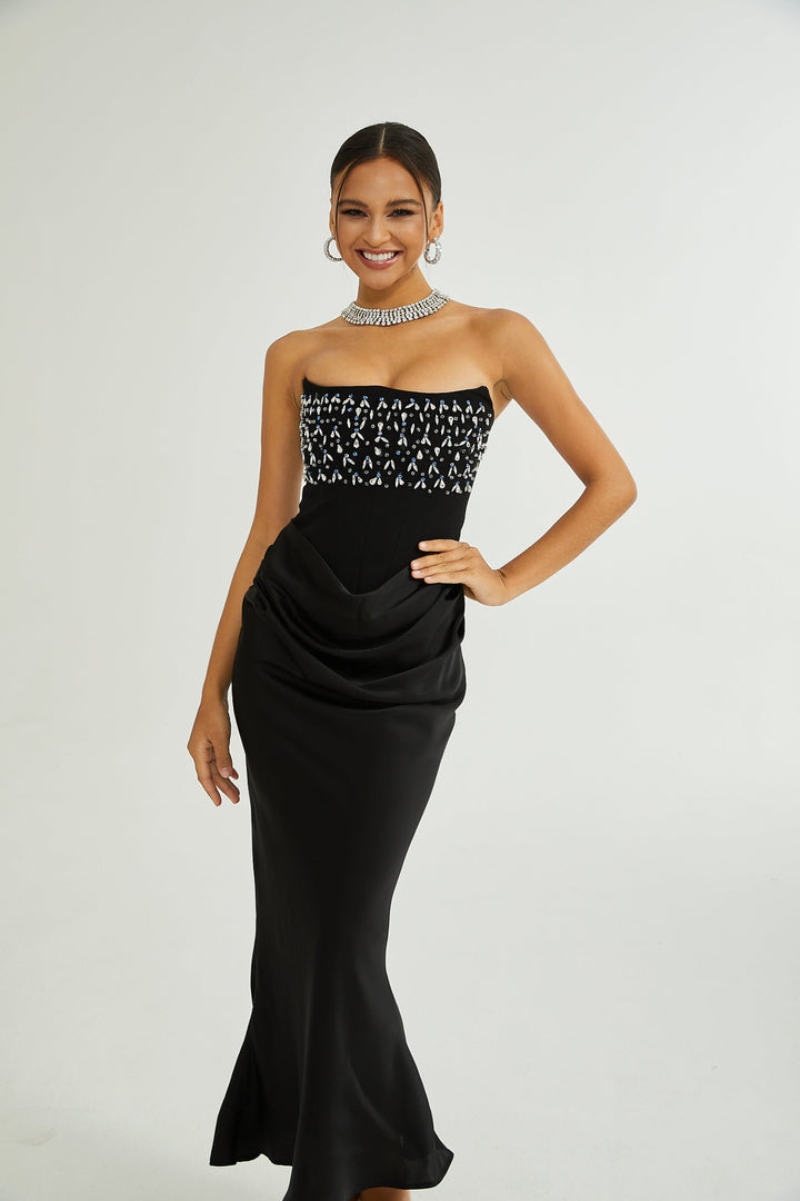 Levoire | Robe Maxi Ornée De Cristaux