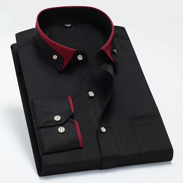 Levoire | Chemise Élégante À Manches Longues Pour Hommes Noir