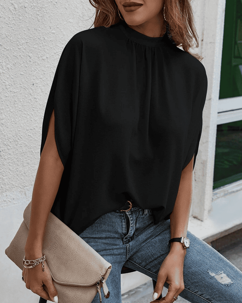 Levoire | Blouse Avec Un Motif Tendance Et Une Fente Au Niveau Des Manches Noir