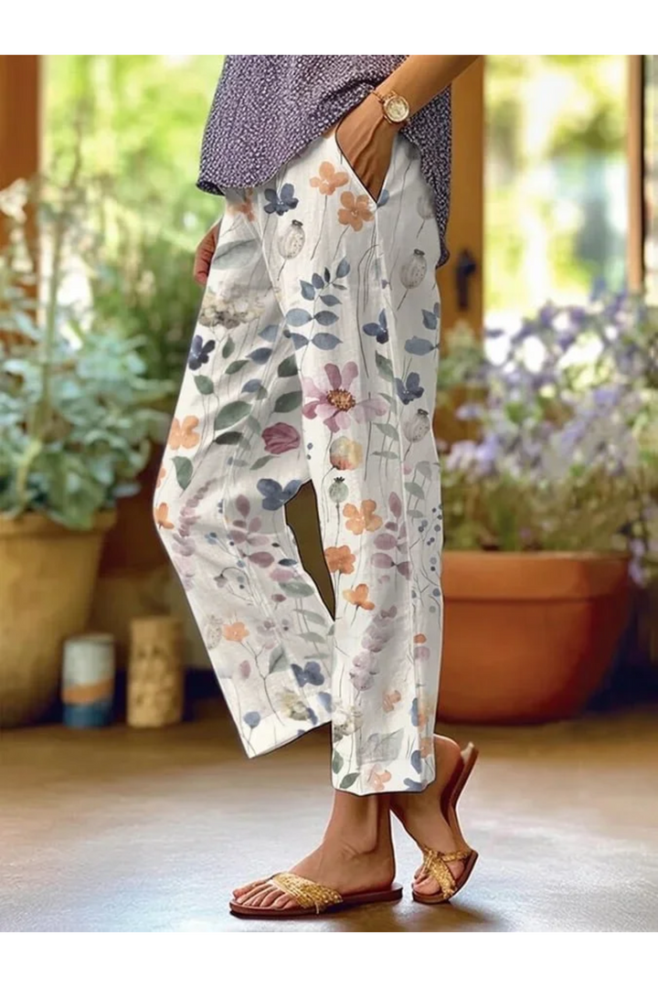 Levoire | Lssige Fleurs Pantalon FR Femme Blanc