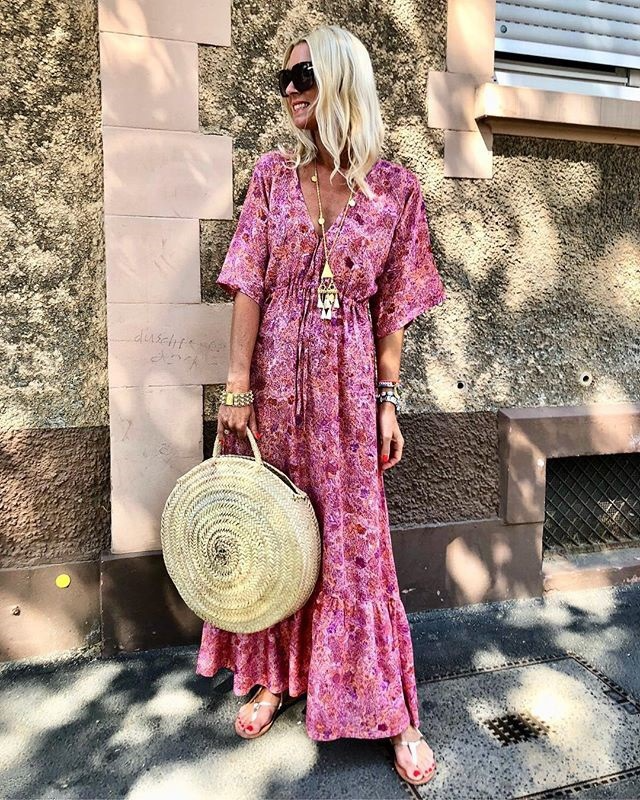 Levoire | Robe Midi À Manches Courtes Rose
