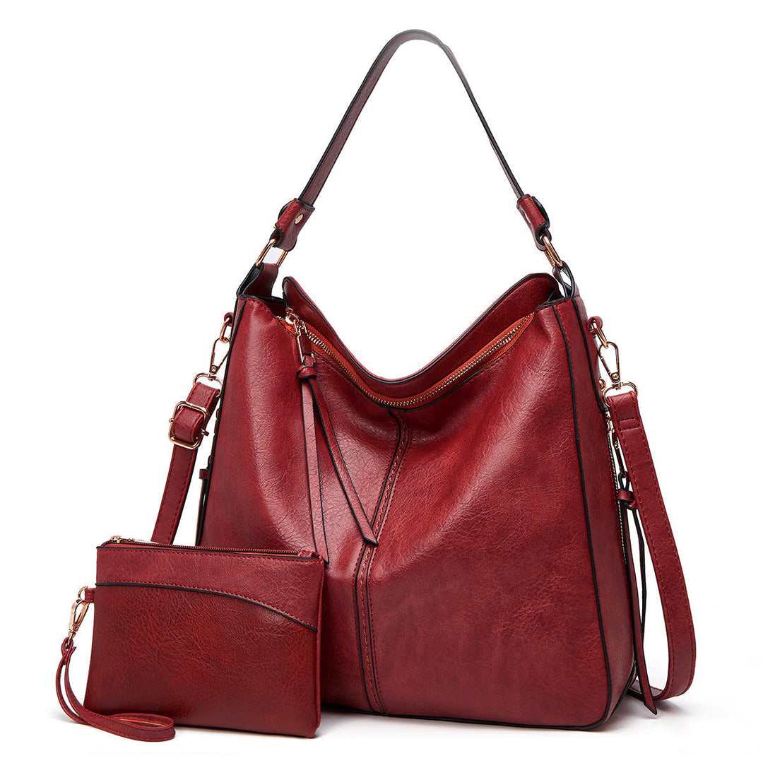 Levoire | Sac En Cuir Avec Grande Capacité Et Poches Latérales Set rot
