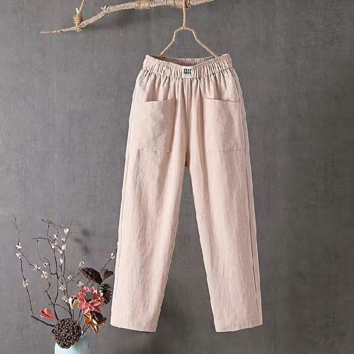 Levoire | Pantalon En Mélange De Lin Khaki