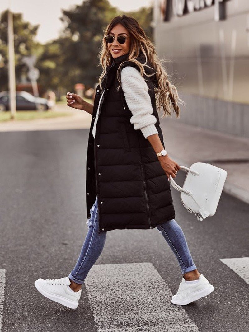 Levoire | Gilet Long Élégant Pour Femmes Noir
