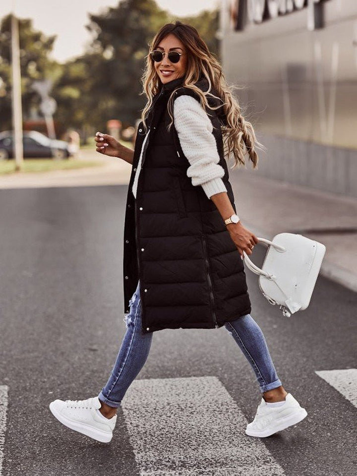 Levoire | Gilet Long Élégant Pour Femmes Noir