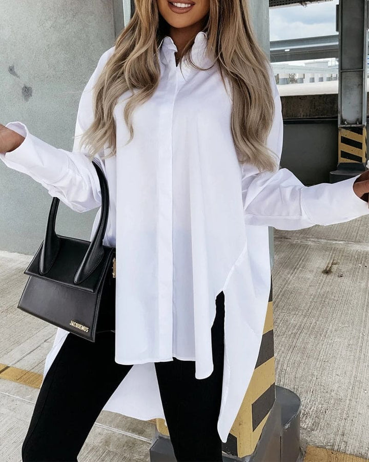 Levoire | Blouse Asymétrique À Manches Longues Blanc