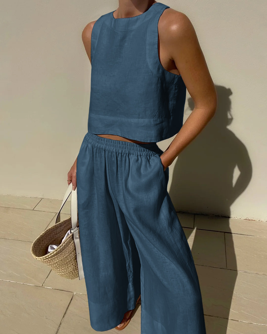 Levoire | Ensemble Élégant À Deux Pièces Contemporain Bleu
