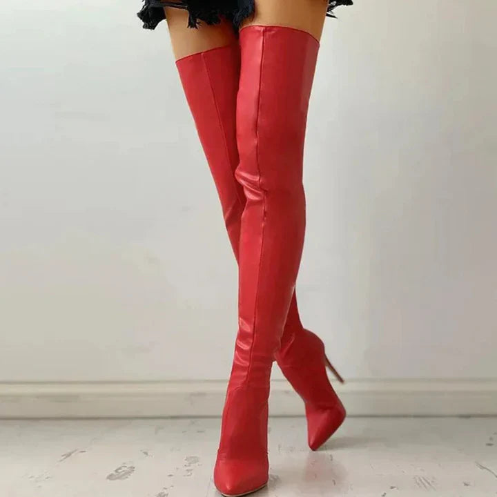 Levoire | Chaussures à talons confortables pour femmes cuisse haute Rot
