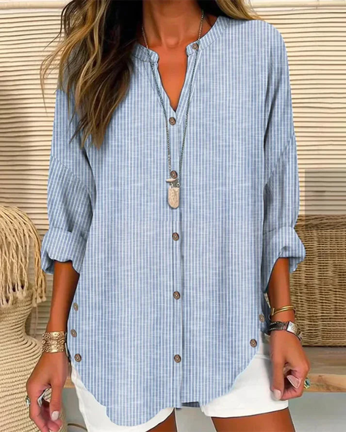 Levoire | De La Décontraction - Blouse Rayée À Coupe Décontractée Bleu