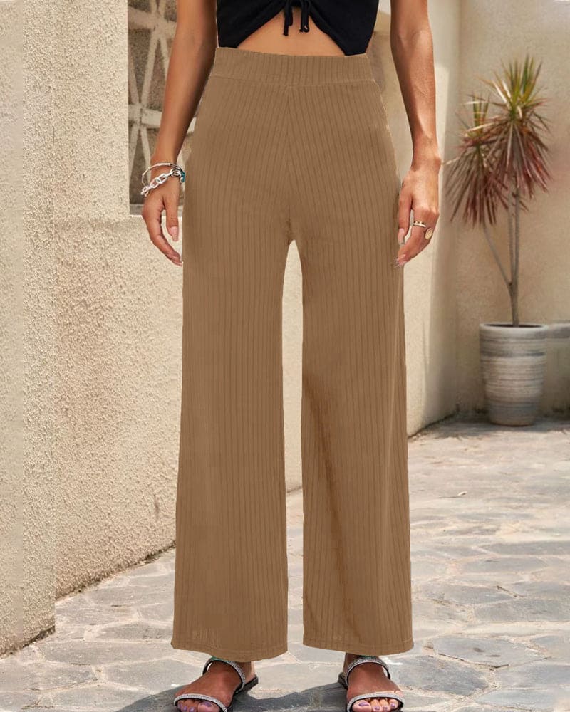 Levoire | Pantalon Élastique À Jambe Large Braun