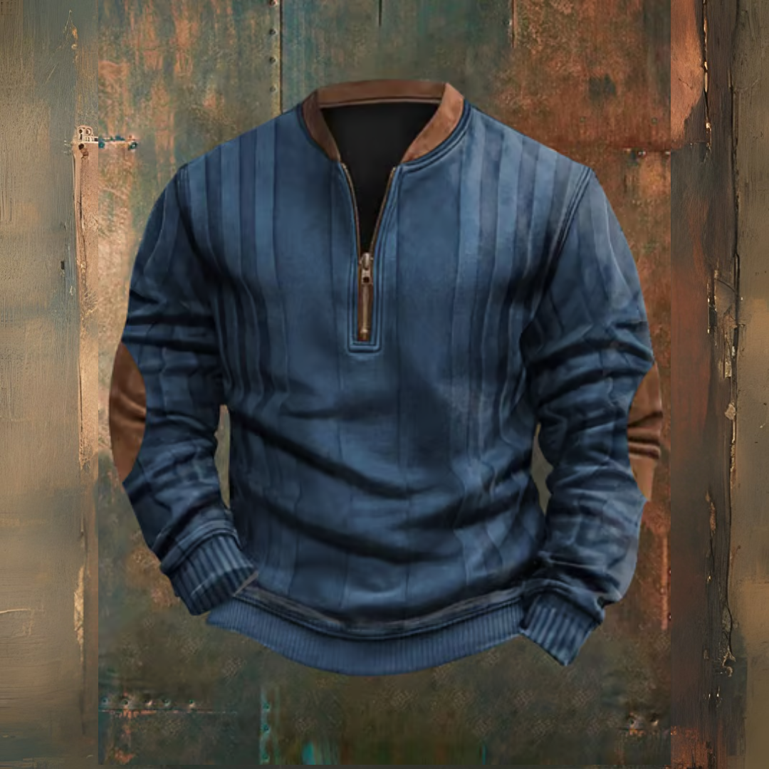 Levoire | Pull Retro Dans Un Design Simple Décontracté Bleu