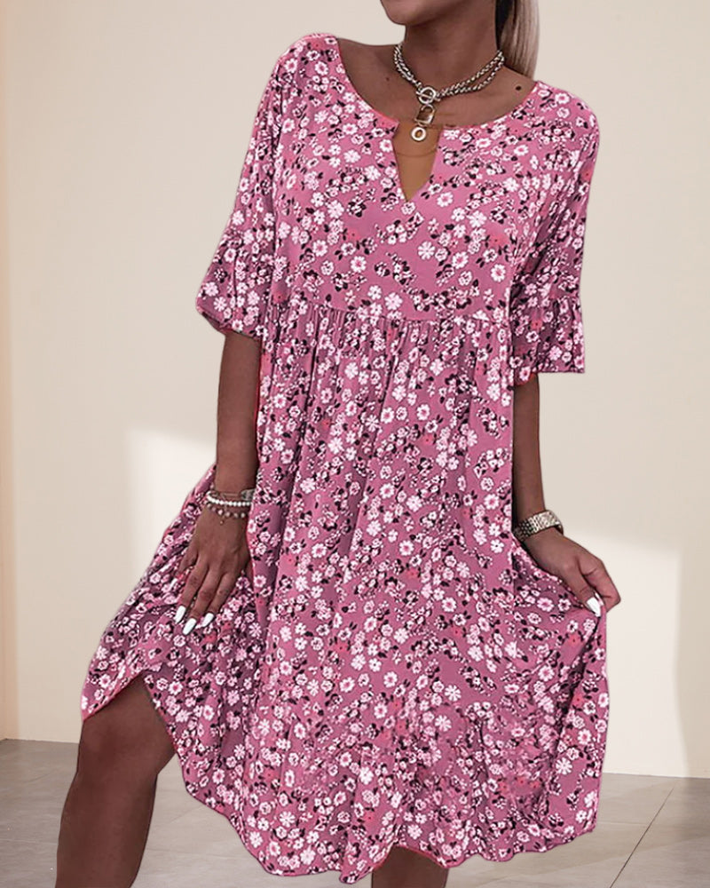 Levoire | Robe À Mi-Manches Avec Motif Floral