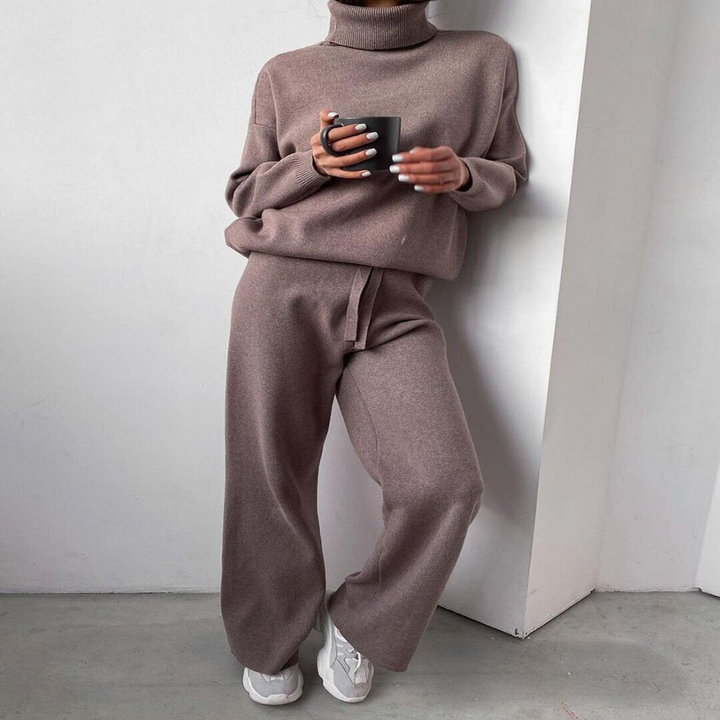 Levoire | Pull À Col Roulé Chaud Pour Femmes Gris Lilas