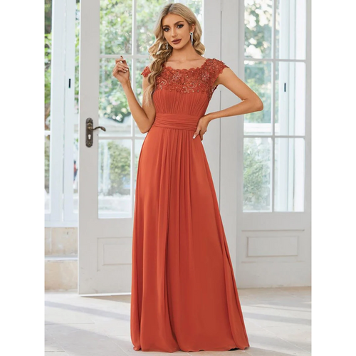 Levoire | Robe D'Invité De Mariage Élégante À Manches Courtes - Maxi