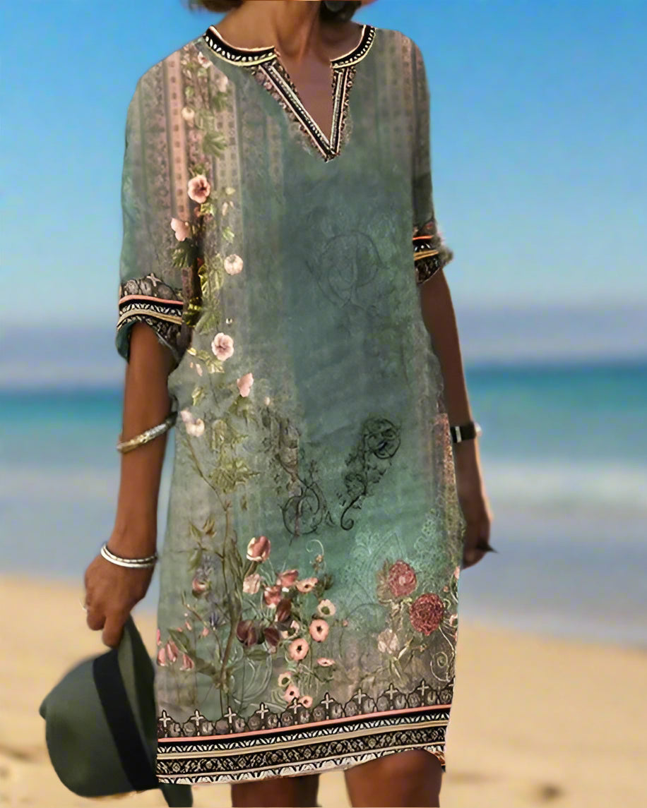 Levoire | Robe Courte Avec Motif Floral Dans Le Style Boho Pour Un Look Tendance